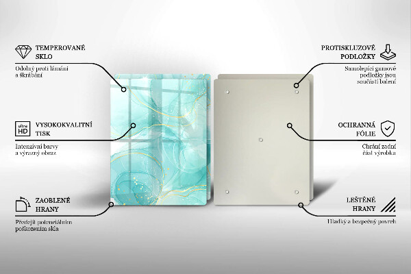 Induction hob cover Blue-gold abstraction