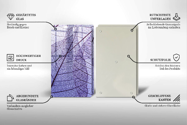 Induction hob cover Leaves with veins