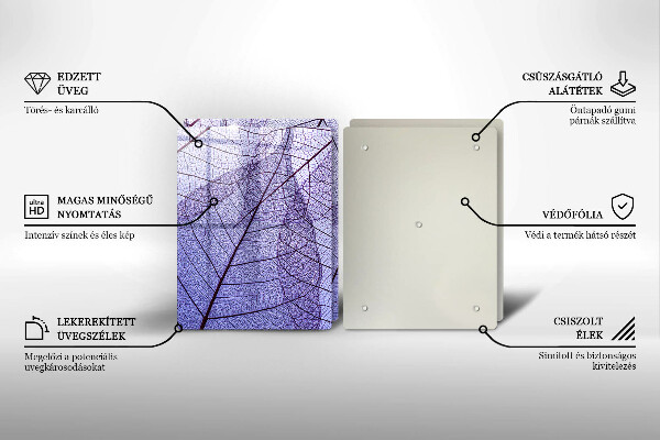 Induction hob cover Leaves with veins