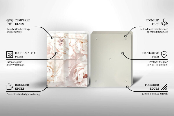 Work surface savers Pastel peonies