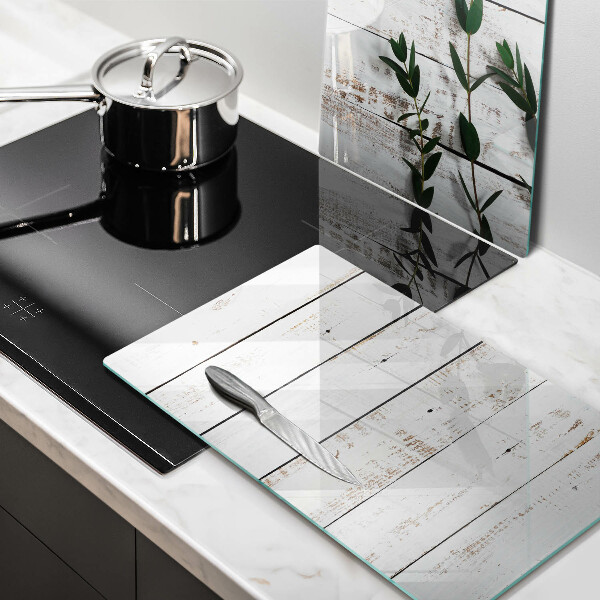 Work surface savers Old boards and leaves