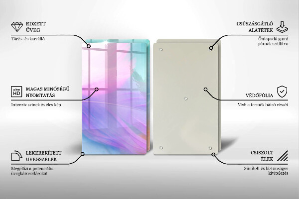 Induction hob cover Pastel feathers