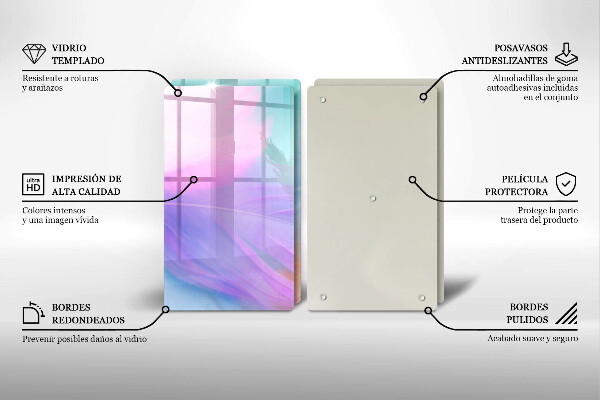 Induction hob cover Pastel feathers