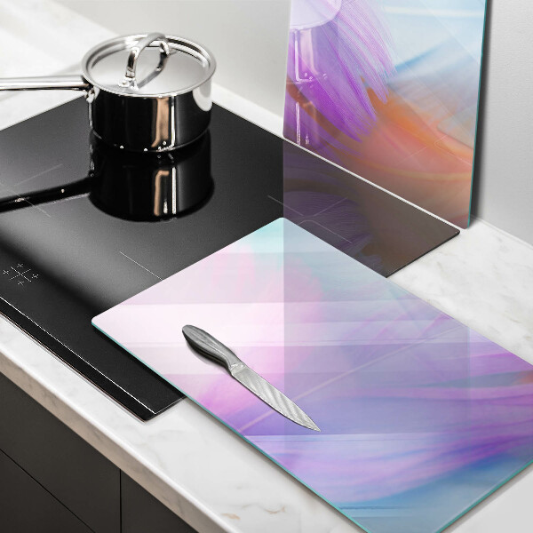 Induction hob cover Pastel feathers