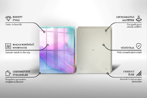 Induction hob cover Pastel feathers