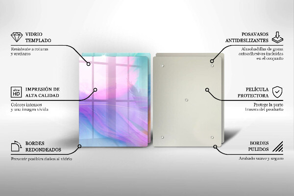 Induction hob cover Pastel feathers