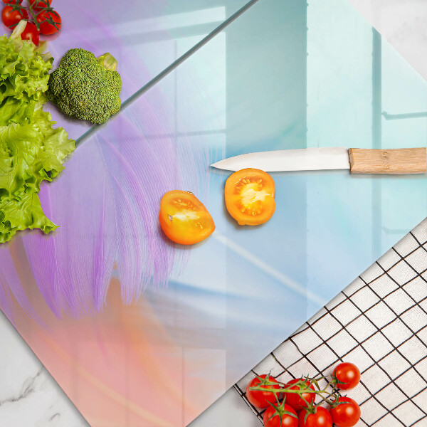 Induction hob cover Pastel feathers