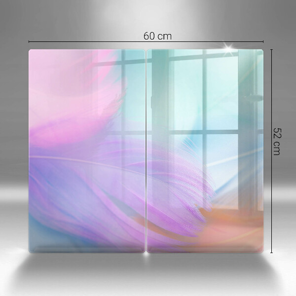 Induction hob cover Pastel feathers