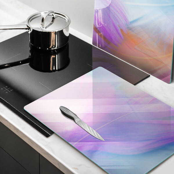 Induction hob cover Pastel feathers