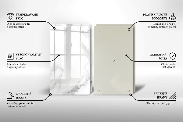 Induction hob cover Modern marble