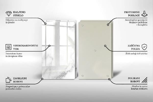 Induction hob cover Modern marble