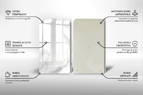 Induction hob cover Modern marble