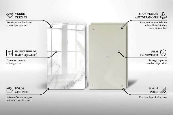 Induction hob cover Modern marble