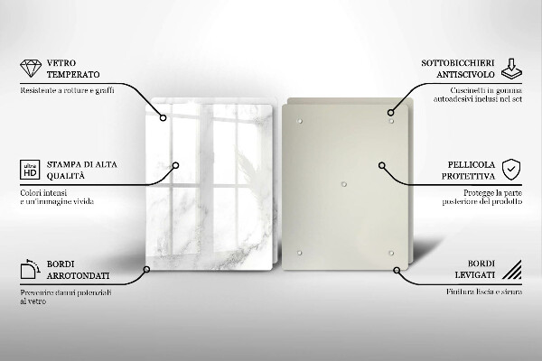 Induction hob cover Modern marble