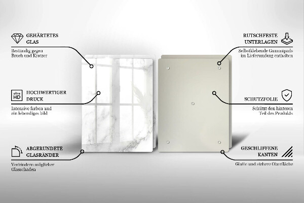 Induction hob cover Modern marble