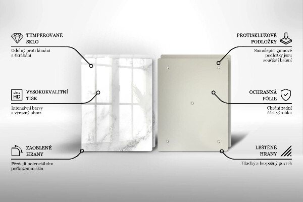 Induction hob cover Modern marble