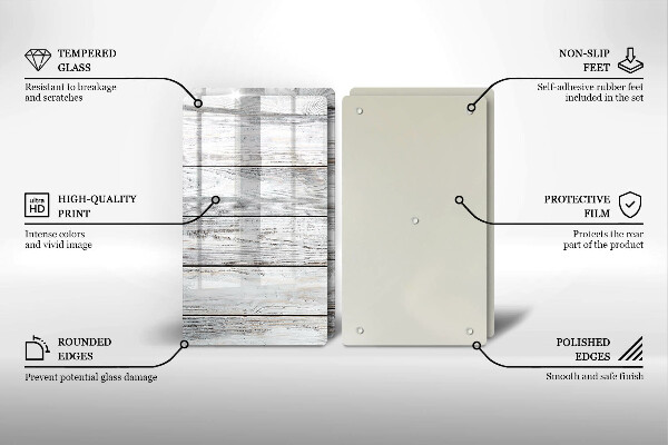 Induction hob cover Bright wooden boards