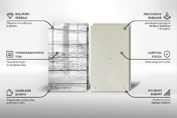 Induction hob cover Bright wooden boards