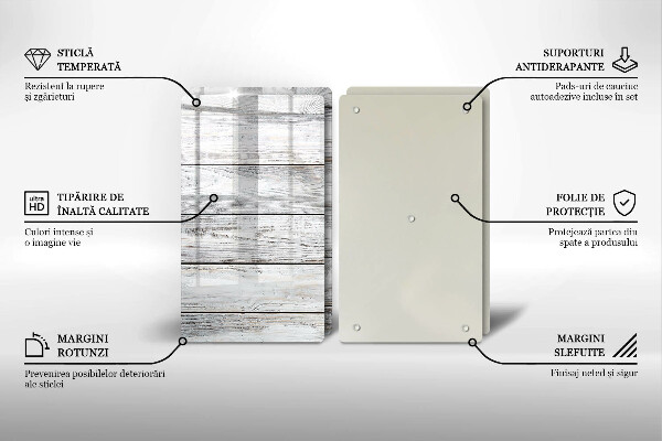 Induction hob cover Bright wooden boards