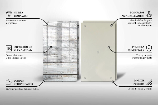 Induction hob cover Bright wooden boards