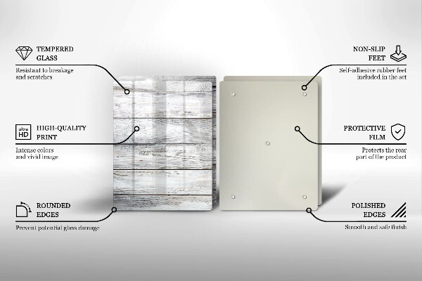 Induction hob cover Bright wooden boards