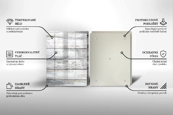 Induction hob cover Bright wooden boards