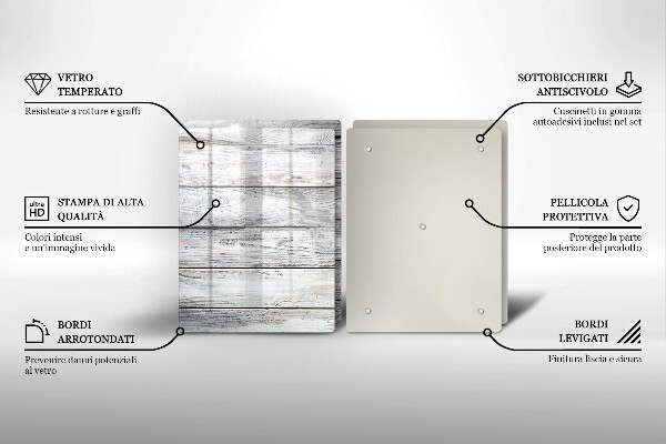 Induction hob cover Bright wooden boards