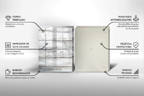 Induction hob cover Bright wooden boards