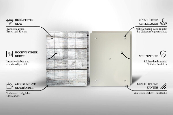 Induction hob cover Bright wooden boards