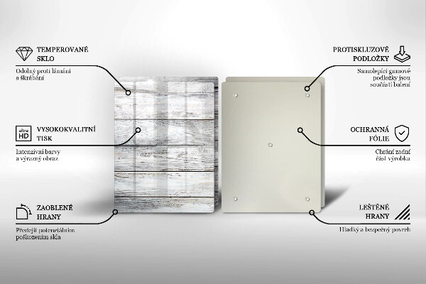 Induction hob cover Bright wooden boards