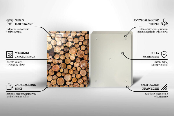 Induction hob cover Tree trunks