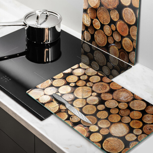 Induction hob cover Tree trunks