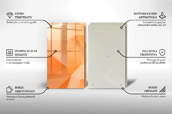 Induction hob cover Geomeric background