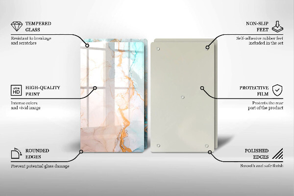 Induction hob cover Marble abstraction