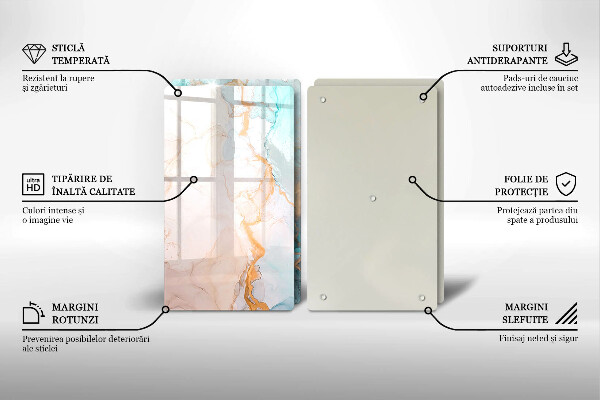 Induction hob cover Marble abstraction