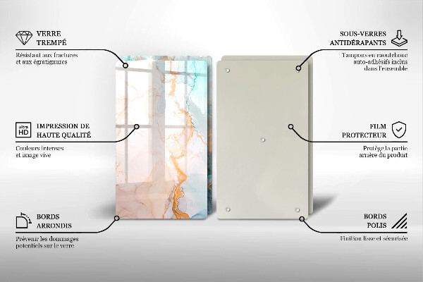 Induction hob cover Marble abstraction