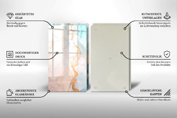 Induction hob cover Marble abstraction