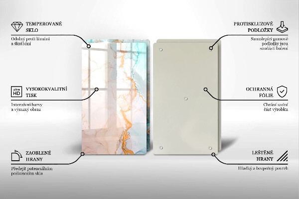 Induction hob cover Marble abstraction