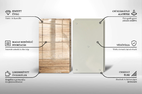 Induction hob cover Wooden planks