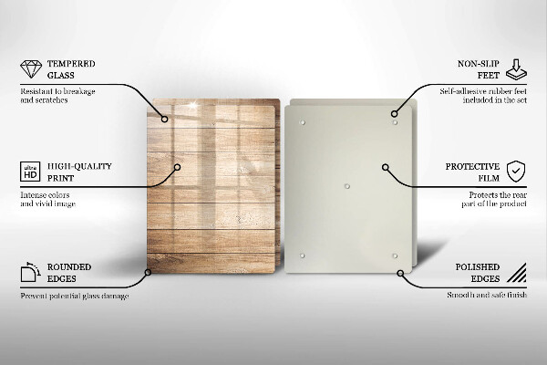 Induction hob cover Wooden planks
