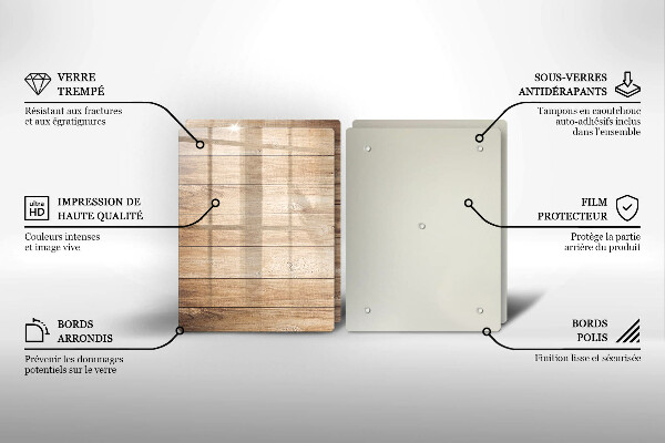 Induction hob cover Wooden planks