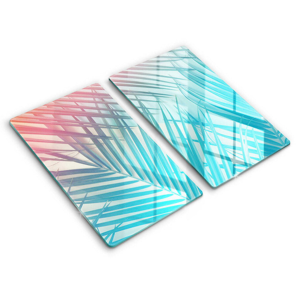 Induction hob cover Pastel leaves