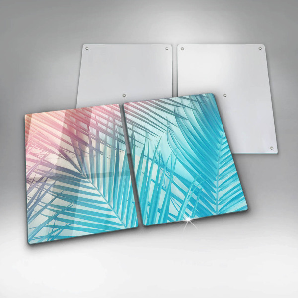 Induction hob cover Pastel leaves