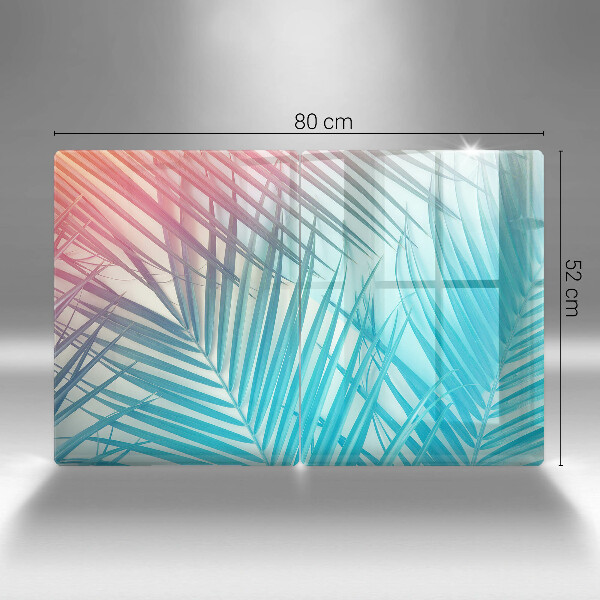 Induction hob cover Pastel leaves