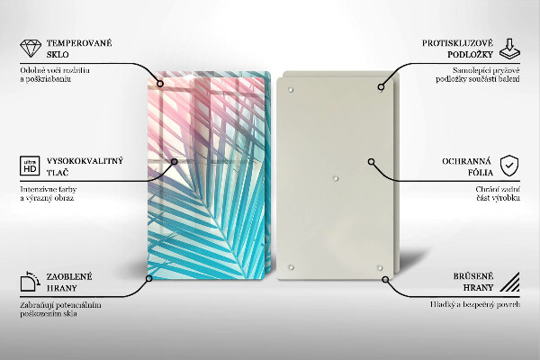 Induction hob cover Pastel leaves