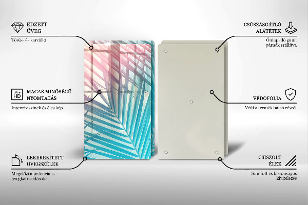 Induction hob cover Pastel leaves