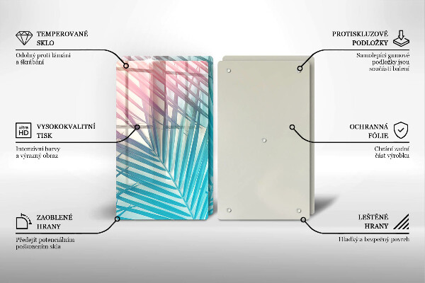 Induction hob cover Pastel leaves