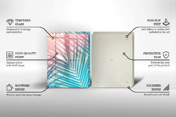 Induction hob cover Pastel leaves