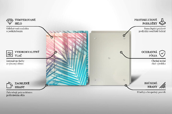 Induction hob cover Pastel leaves