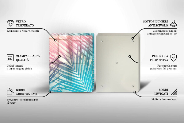 Induction hob cover Pastel leaves